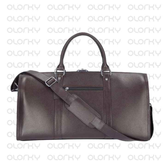 Brown Leather Travel Duffle Bag