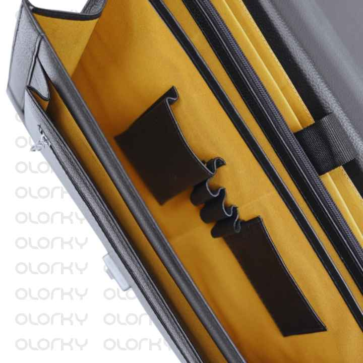 Black CEO Messenger Leather Laptop Bag