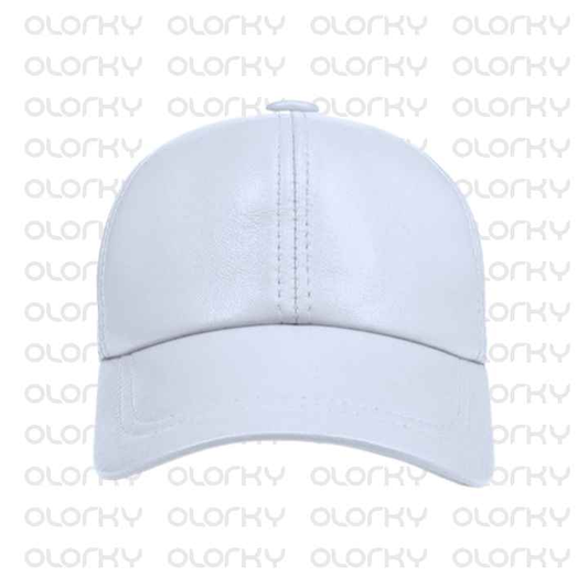 White Leather Cap Unisex