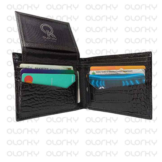 The Black Croc | Leather Bifold Wallet