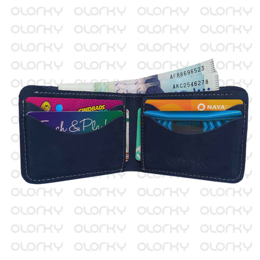 The Imperial Blue | The Foldinator | Leather Bifold Wallet