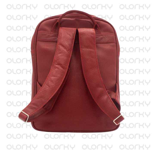 Red Prime Leather Backpack