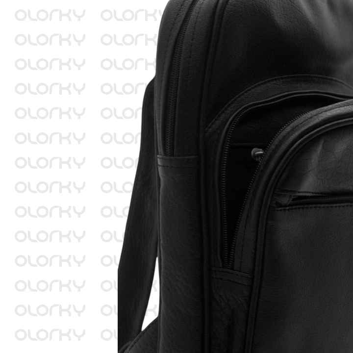 Black Prime Leather Backpack