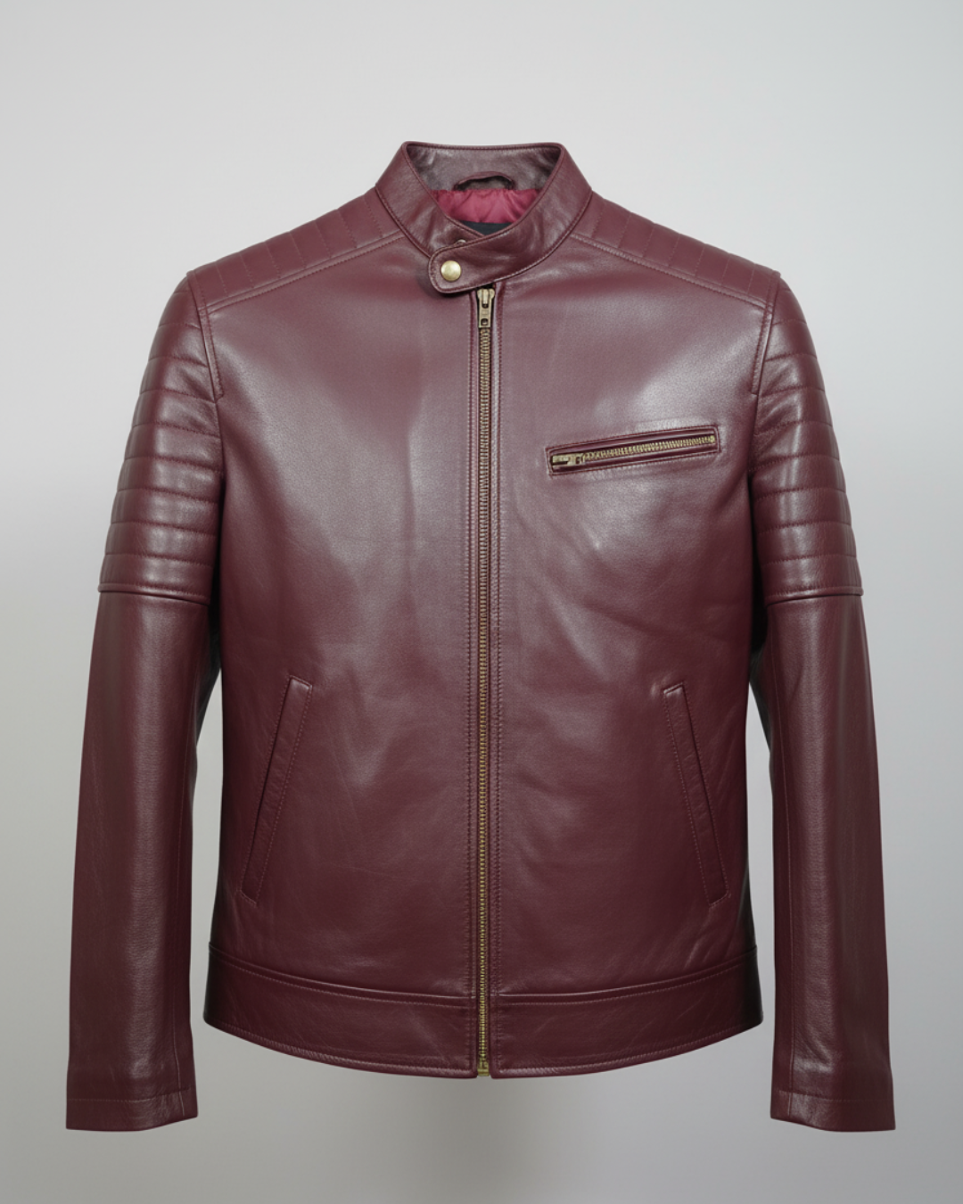 Puff - (Burgundy) Sheep Leather Jacket