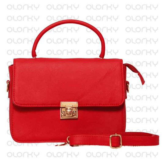 Crimson Leather Hand Bag