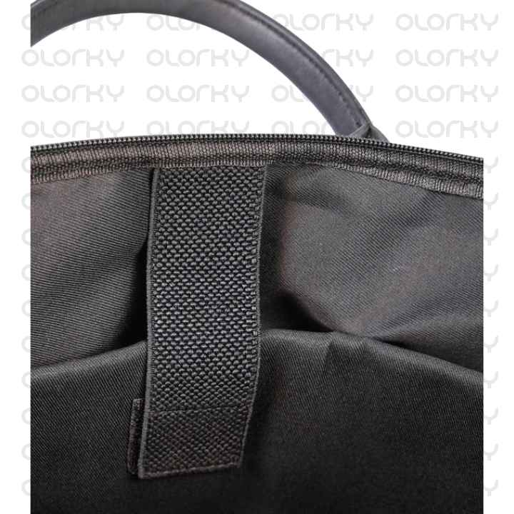 Alpine Leather Laptop Bag - Black