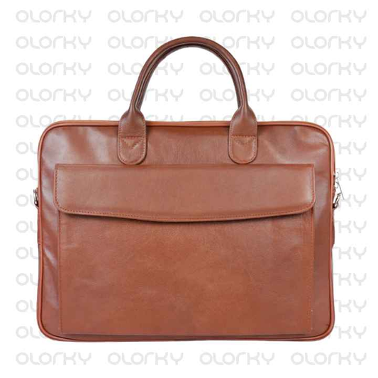 Alpine Leather Laptop Bag - Tan
