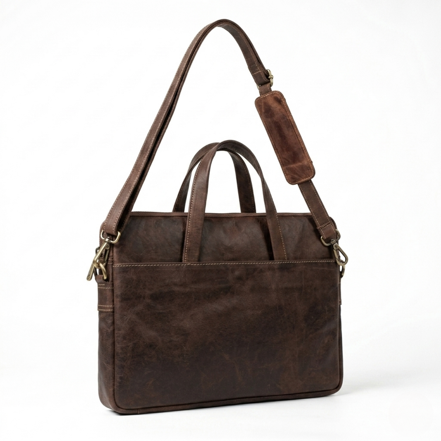 Analyst (Vintage) - Slim Leather Laptop Bag