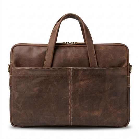 Analyst (Vintage) - Slim Leather Laptop Bag