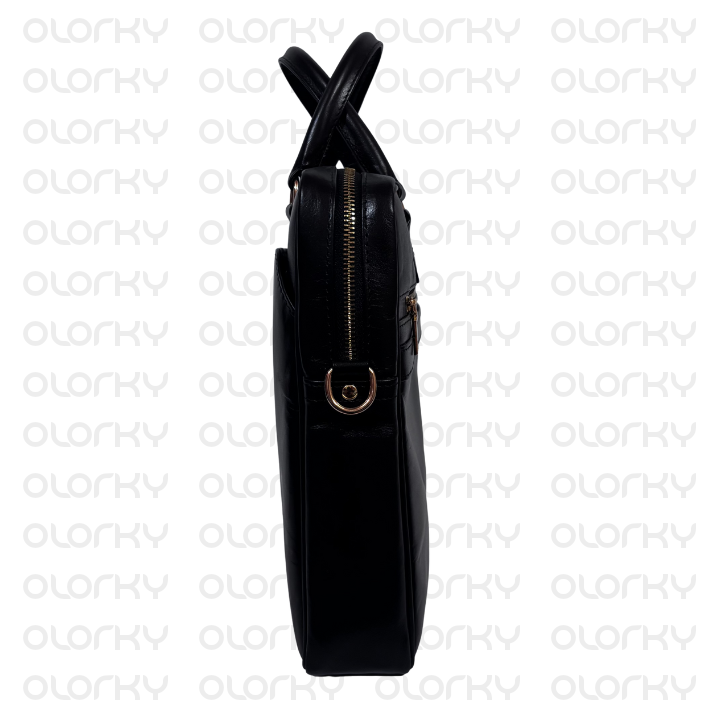 Monarch Leather Laptop Bag - Black