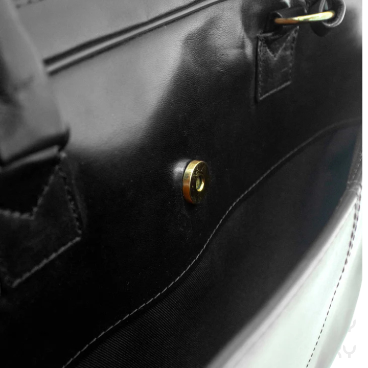 Monarch Leather Laptop Bag - Black