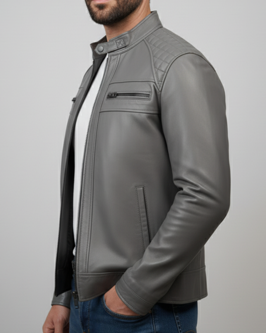 Matrix - (Grey) Sheep Leather Jacket