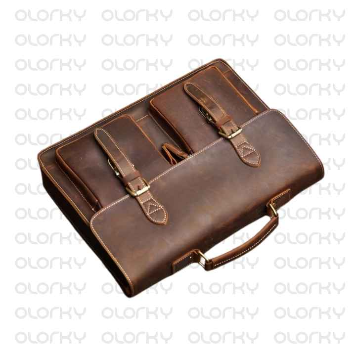 Vintage Brown Leather Office Carry Bag