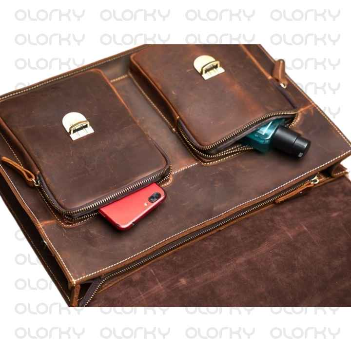 Vintage Brown Leather Office Carry Bag