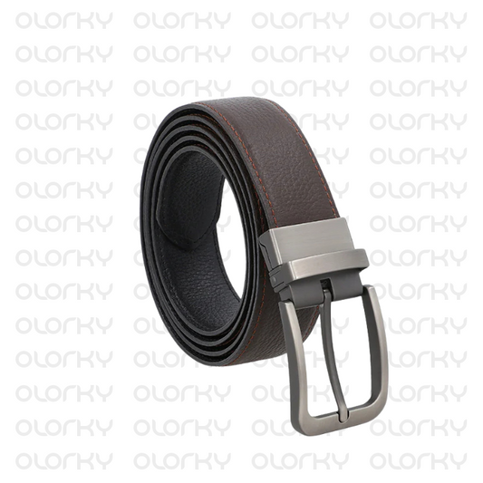 2-in-1 Reversible Leather Belt - Black + Brown