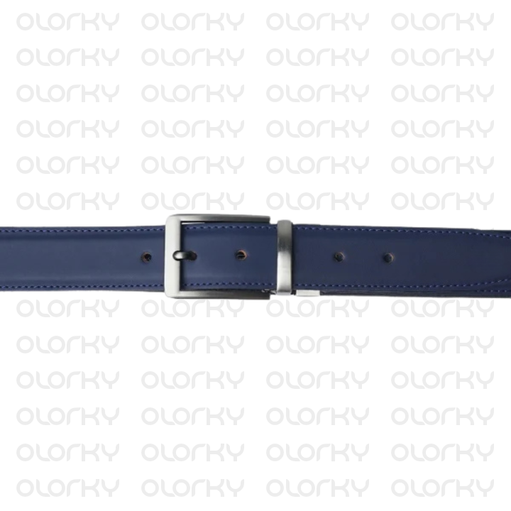 2-in-1 Reversible Leather Belt - Black + Blue