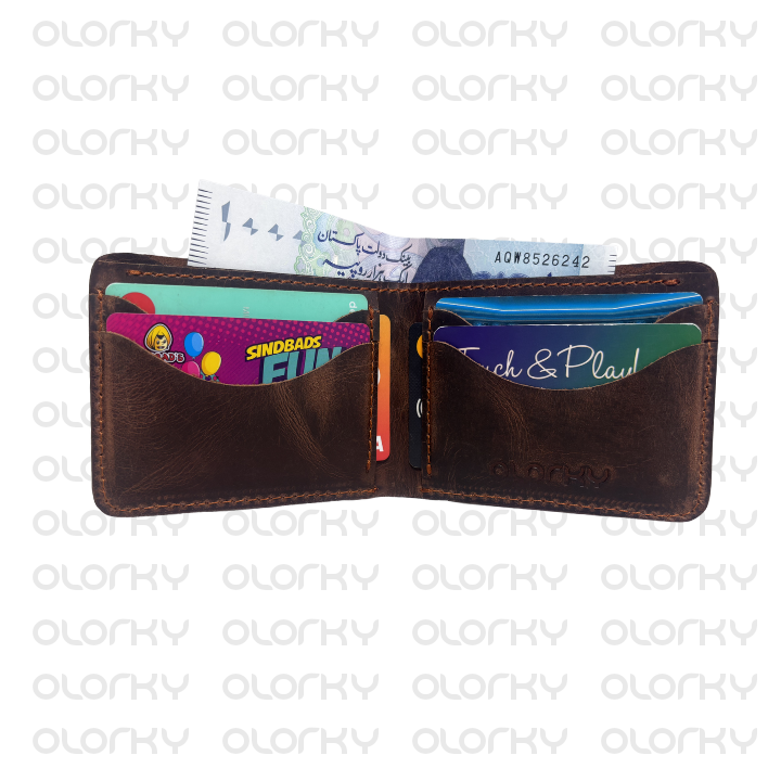 The Foldinator - Bifold Leather Wallet - Ash Brown