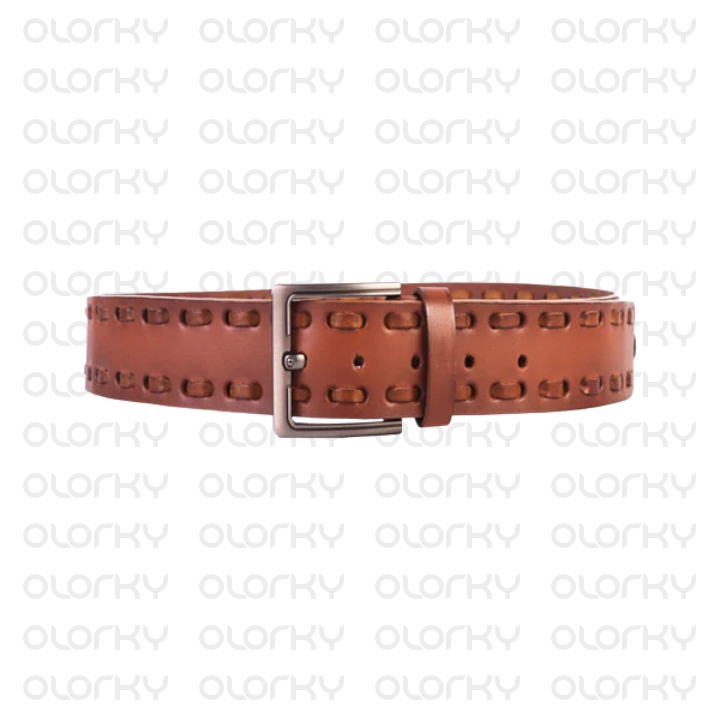 Hand-woven Leather Belt - Tan