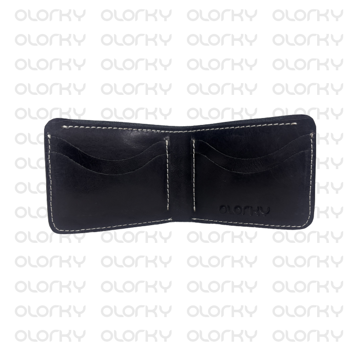 The Foldinator - Bifold Leather Wallet - Black