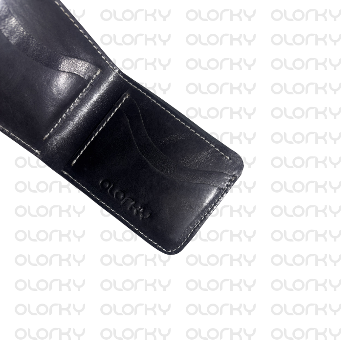 The Foldinator - Bifold Leather Wallet - Black