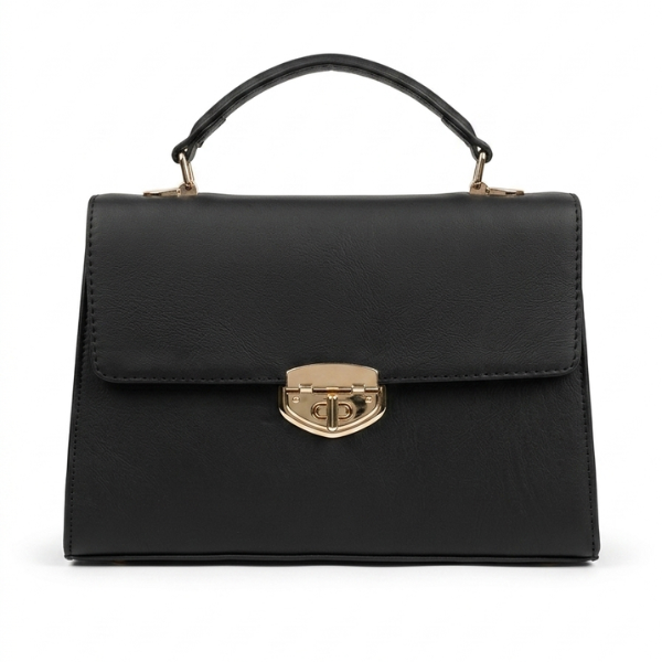 Eva - Black Leather Hand Bag