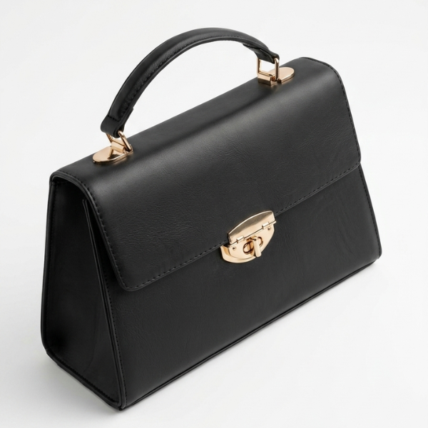 Eva - Black Leather Hand Bag