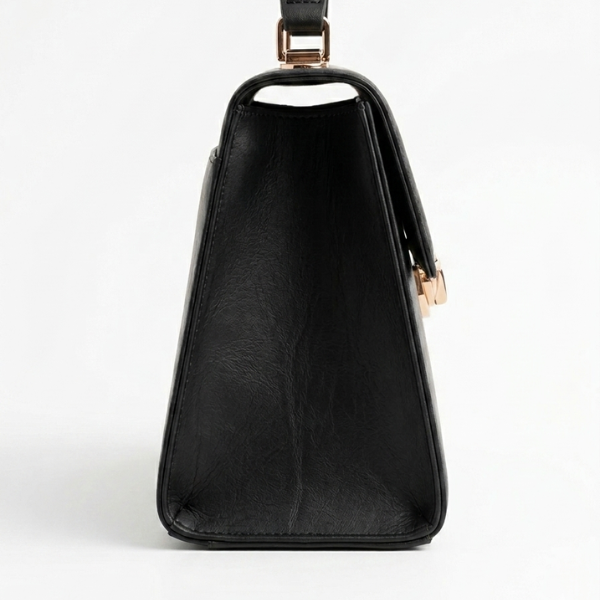 Eva - Black Leather Hand Bag
