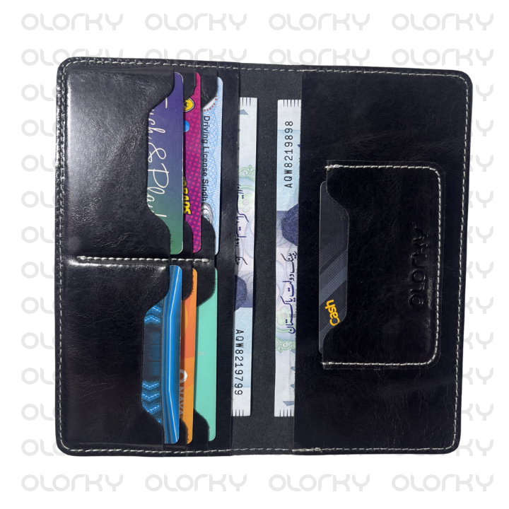 Infinity - Leather Long Wallet - Black