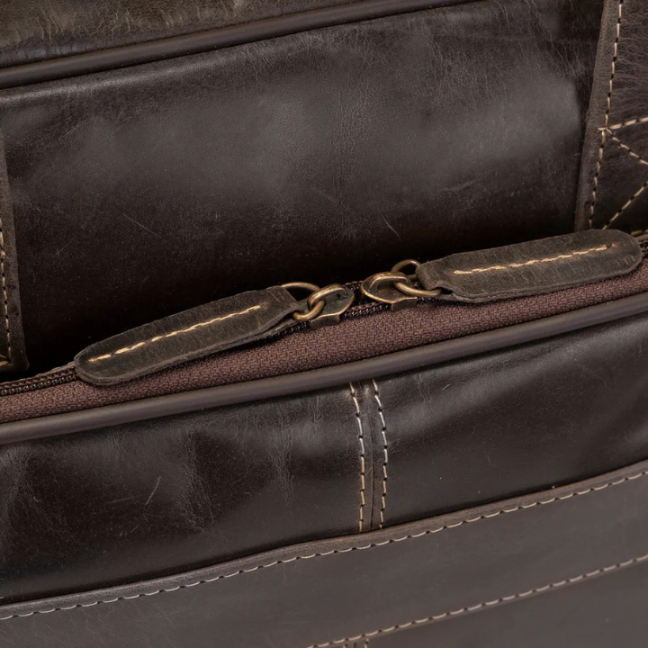 The Diplomat - Brown Leather Laptop Bag