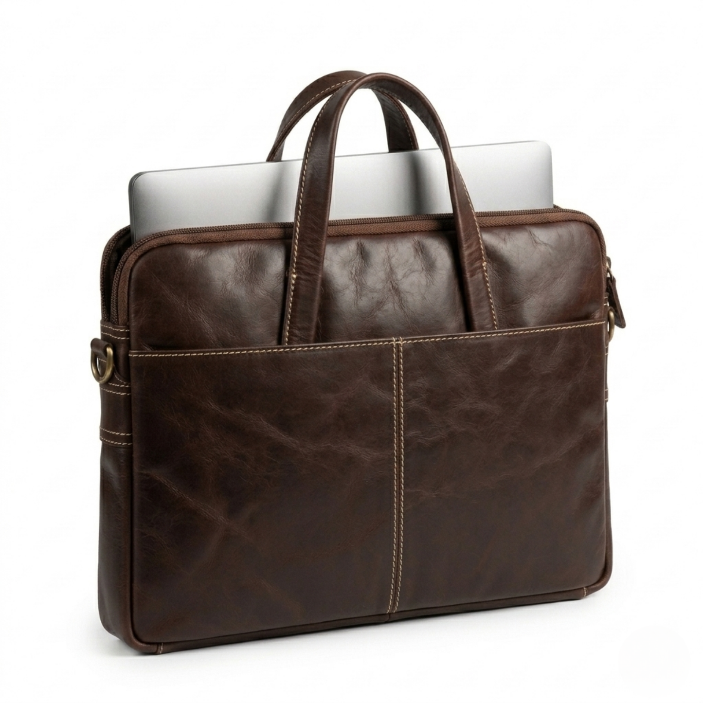 Analyst (Brown) - Slim Leather Laptop Bag