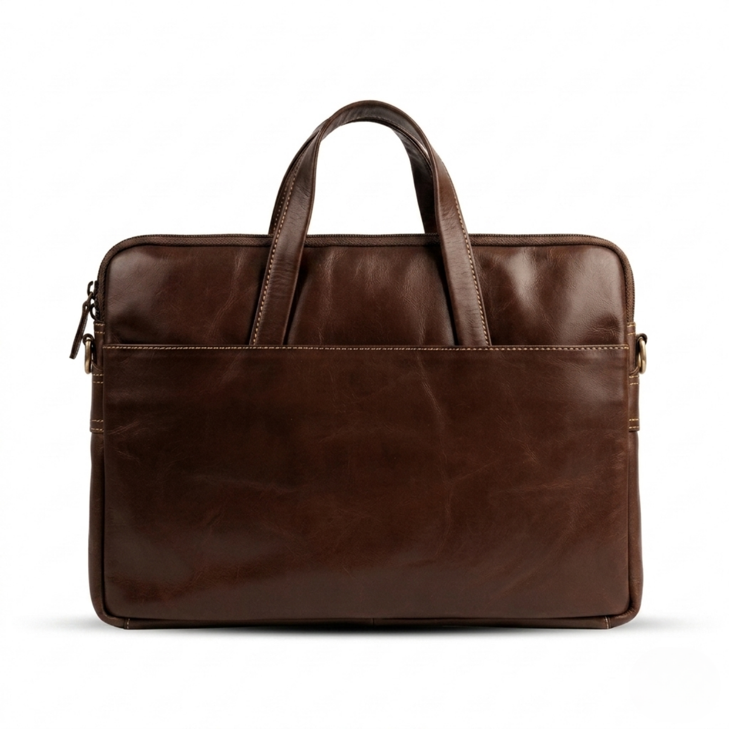 Analyst (Brown) - Slim Leather Laptop Bag