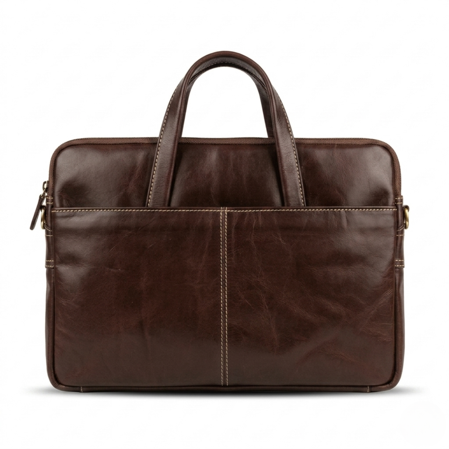 Analyst (Brown) - Slim Leather Laptop Bag