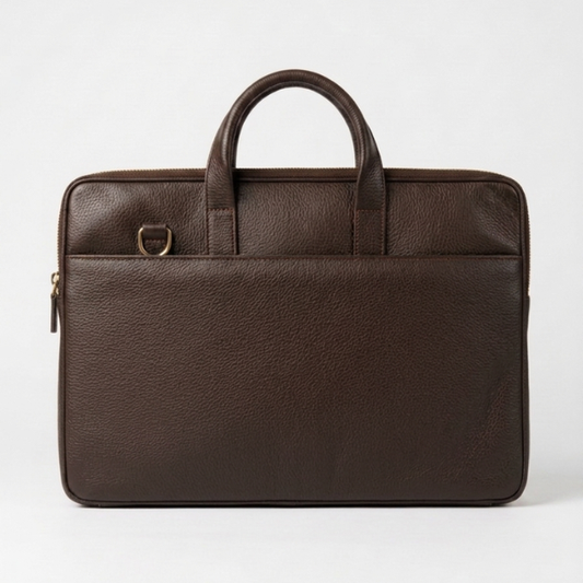 The Innovator Slim Leather Laptop Bag - Dark Brown