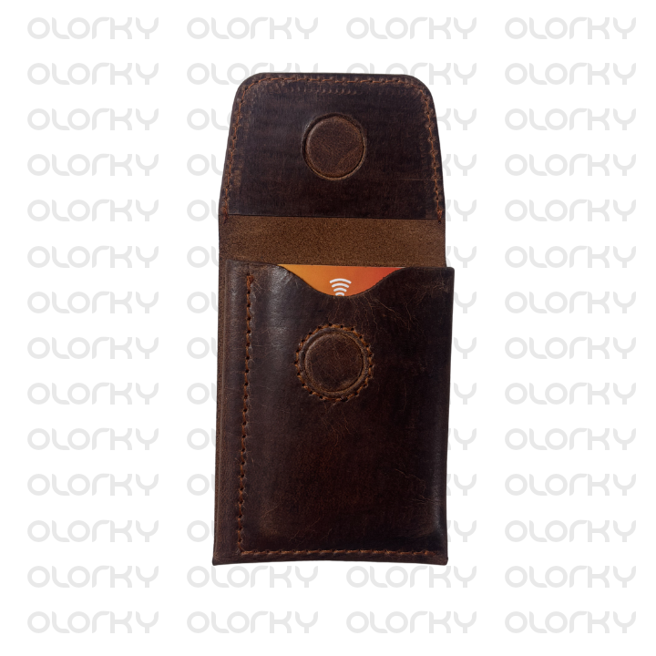 Onyx - Compact Leather Wallet - Ash Brown