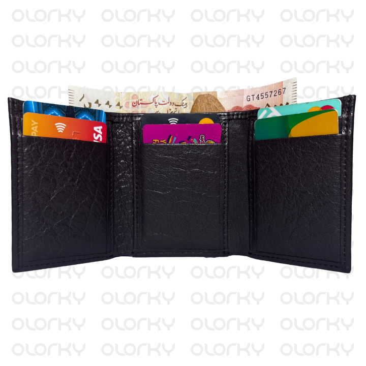 Trinity - Trifold Leather Wallet (Dark Brown)