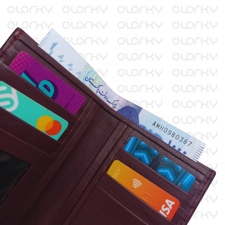Cashlet Bifold Leather Wallet - Burgundy