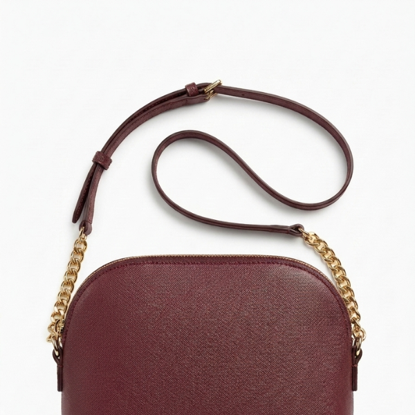 Zara - Burgundy Leather Shoulder Bag