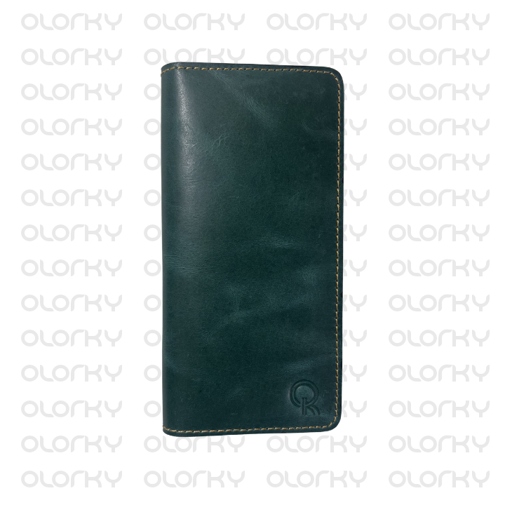 Infinity - Leather Long Wallet - Green