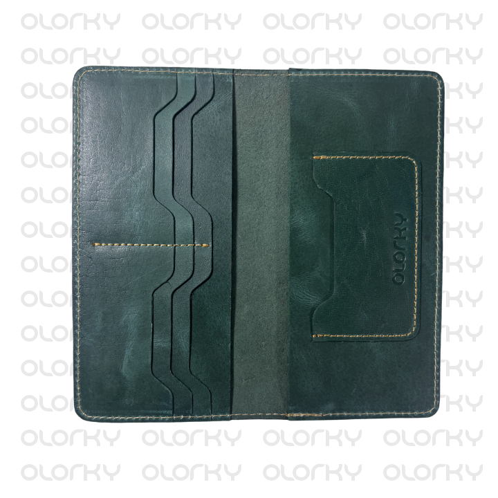 Infinity - Leather Long Wallet - Green