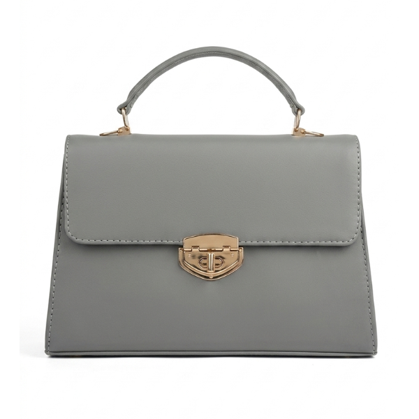 Eva - Grey Leather Hand Bag