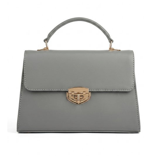 Eva - Grey Leather Hand Bag