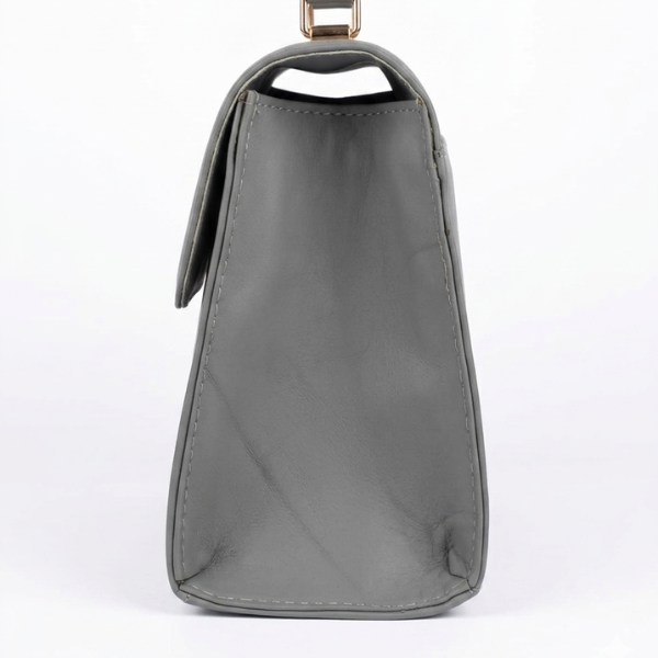 Eva - Grey Leather Hand Bag