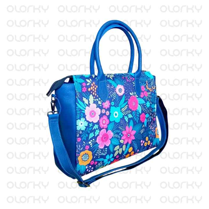 Designer Canvas and Leather Tote Bag