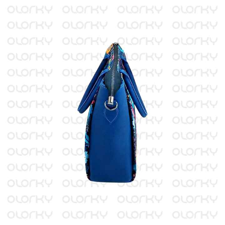 Designer Canvas and Leather Tote Bag
