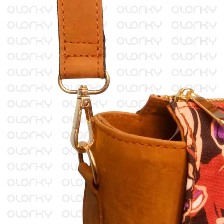 Designer Canvas and Leather Tote Bag