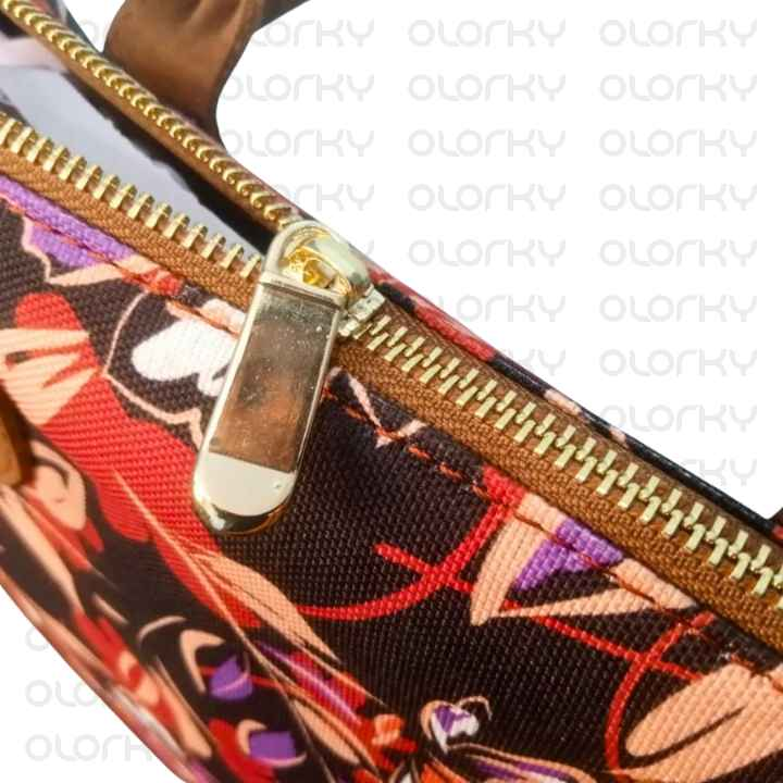 Designer Canvas and Leather Tote Bag