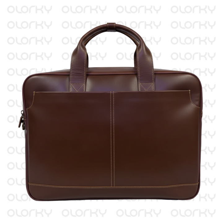 Vintage Leather Laptop Carry - Brown