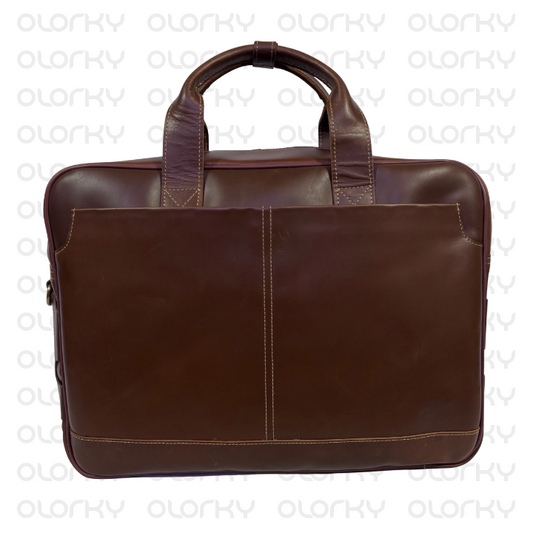 Vintage Leather Laptop Carry - Brown