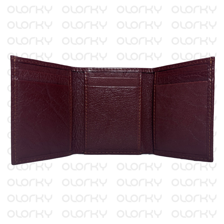 Trinity - Trifold Leather Wallet (Brown)