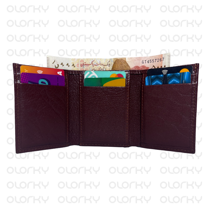 Trinity - Trifold Leather Wallet (Brown)